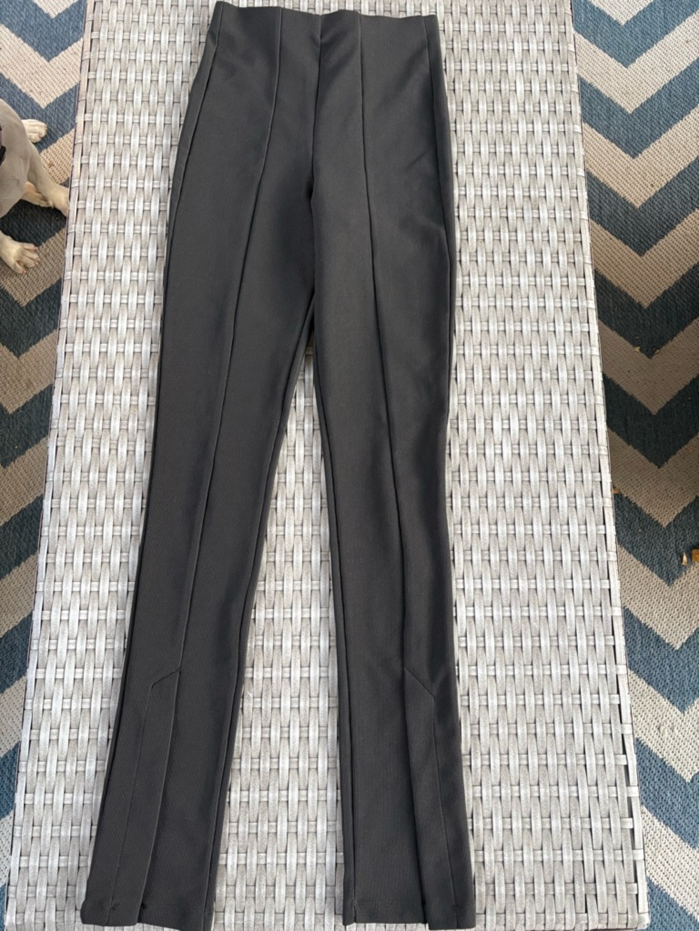 Zara Black High-Rise Ribbed Leggings